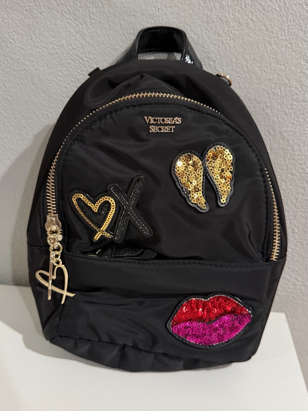 Victoria's Secret Small City Patch Backpack Black